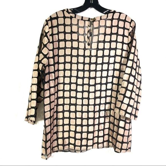 The Limited | Black gold geometric print shirt L - Picture 3 of 13